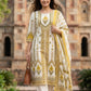 Lemon Pure Cotton Straight Suit Set with Kota Doria Dupatta