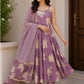 Lilac Pure Cotton Spaghetti Style Suit Dupatta Set