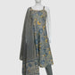 Grey Pure Cotton Anarkali Suit Set with Dupatta