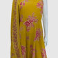 Mustard Pure Cotton Spaghetti Style Anarkali Suit Dupatta Set