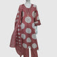 Dusty Pink Pure Cotton Straight Suit Dupatta Set with Mirror Work