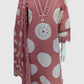Dusty Pink Pure Cotton Straight Suit Dupatta Set with Mirror Work