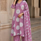 Lilac Pure Cotton Straight Suit Dupatta Set for Women