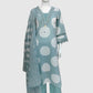 Dusty Blue Pure Cotton Suit Set with Mal Dupatta