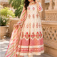 Mauve Cotton Anarkali Suit Dupatta Set with Chikankari Detailing