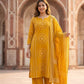 Mustard Pure Cotton Straight Suit Dupatta Set for Women