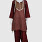 Mehroon Pure Cotton Farshi Salwar Co-ord Set with Embroidery
