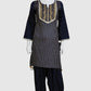 Navy Blue Pure Cotton Printed Farshi Salwar Co-ord Set