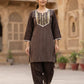 Brown Pure Cotton Viral Farshi Salwar Co-ord Set