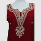 Maroon Silk Straight Suit with Banarasi Jamdani Dupatta & Zardozi Work