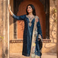 Navy Blue Semi-Formal Silk Straight Suit with Banarasi Dupatta