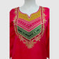Magenta Crepe Silk Semi-Formal Farshi Salwar Suit with Organza Dupatta