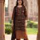 Rust Pure Natural Crepe Straight Suit Dupatta Set