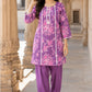 Wine Pure Cotton Printed Farshi Salwar Co-ord Set