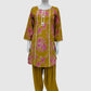 Mustard Pure Cotton Printed Farshi Salwar Co-ord Set with Lace Detailing