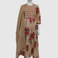 Beige Pure Cotton Anarkali Suit with Embroidery & Kota Doriya Dupatta