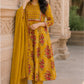 Mustard Pure Cotton Designer Anarkali Suit with Kota Doriya Dupatta