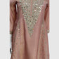 Rust Premium Tissue Semi-Formal Party Wear Co-ord Set with Mirror Work