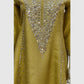 Pista Green Premium Tissue Party Wear Co-ord Set with Mirror Embroidery & Full-Ghera Sharara
