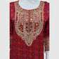Magenta Pure Chinnon Semi-Formal Suit with Dori & Mirror Work