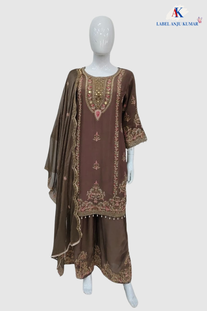 Mouse Pure Chinnon Embroidered Short Suit Set