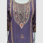 Light Purple Pure Chinnon Designer Short Suit with Mirror Work