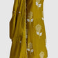 Yellow Pure Mal Chanderi A-Line Suit with Thread & Dori Work