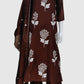 Dark Brown Pure Mal Chanderi A-Line Suit with Coordinated Dupatta