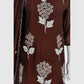 Dark Brown Pure Mal Chanderi A-Line Suit with Coordinated Dupatta