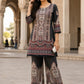 Black Premium Modal Digital Printed Semi-Formal Co-ord Set with Swarovski Highlighting