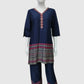 Navy Blue Premium Gajji Digital Printed Designer Co-ord Set