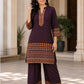 Brown Premium Gajji Digital Printed Semi-Formal Co-ord Set with Hand Embroidery