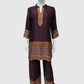 Brown Premium Gajji Digital Printed Semi-Formal Co-ord Set with Hand Embroidery