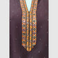 Brown Premium Gajji Digital Printed Semi-Formal Co-ord Set with Hand Embroidery
