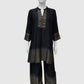 Black Premium Gajji Digital Printed Co-ord Set with Embroidered Neck