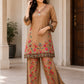 Beige Premium Pure Crepe Digital Printed Semi-Formal Co-ord Set