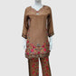 Beige Premium Pure Crepe Digital Printed Semi-Formal Co-ord Set