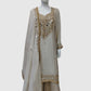 Ivory Cream Premium Soft Tissue Formal Suit with Mirror Work