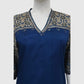 Blue Pure Muslin A-Line Suit with Digital Printed Dupatta