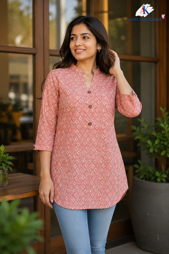 Pure Cotton printed short kurtis