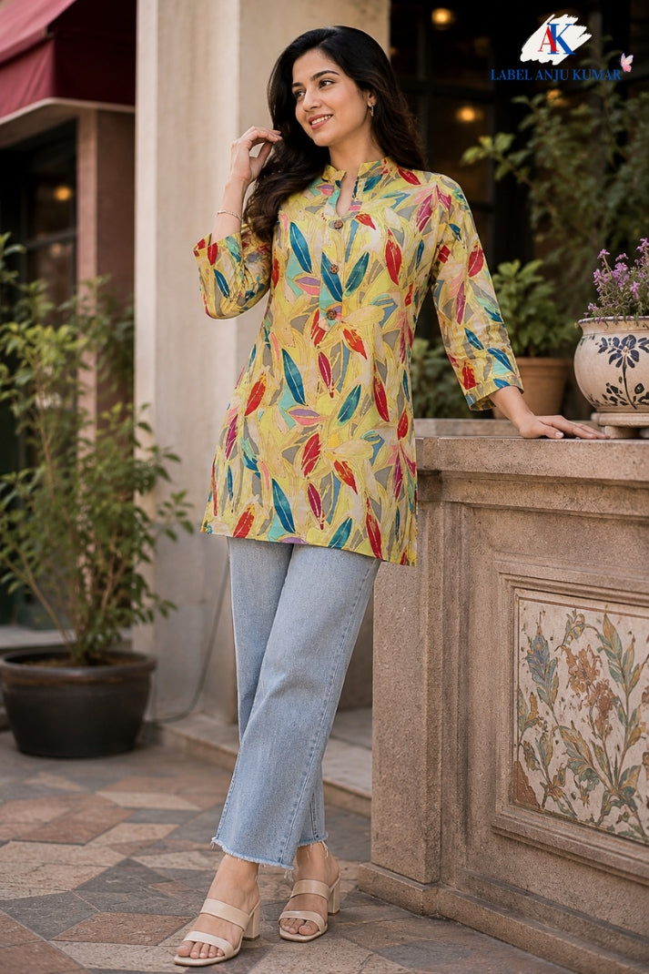 Pure Cotton printed short kurtis