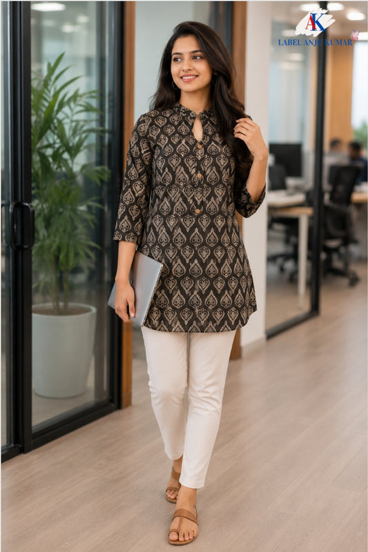Pure Cotton printed short kurtis