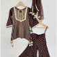 Brown Pure Cotton Ethnic Set for Girls | Newborn to 7 Years