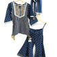 Navy Pure Cotton Ethnic Set for Girls | Newborn to 7 Years