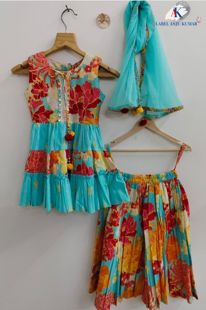 Ferozi Pure Cotton Ethnic Set for Girls | Newborn to 7 Years