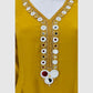 Mustard Mal Chanderi Full Ghera Anarkali Suit with Mirror Work & Dupatta