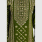 Green Pure Cotton Chikankari & Mirror Work Straight Suit Dupatta Set
