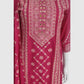 Magenta Pure Cotton Chikankari & Mirror Work Straight Suit Dupatta Set