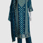 Sky Blue Pure Cotton Chikankari Mirror Work Straight Suit Set