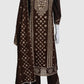 Brown Pure Cotton Chikankari Mirror Work Straight Suit with Dupatta